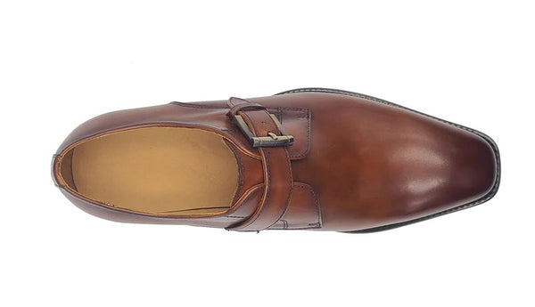 Carrucci Leather Monkstrap - Cognac
