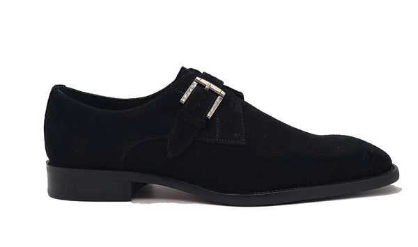 Carrucci Suede Monkstrap - Black
