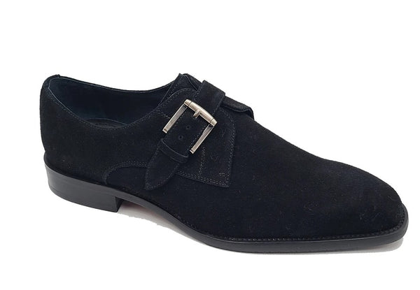 Carrucci Suede Monkstrap - Black