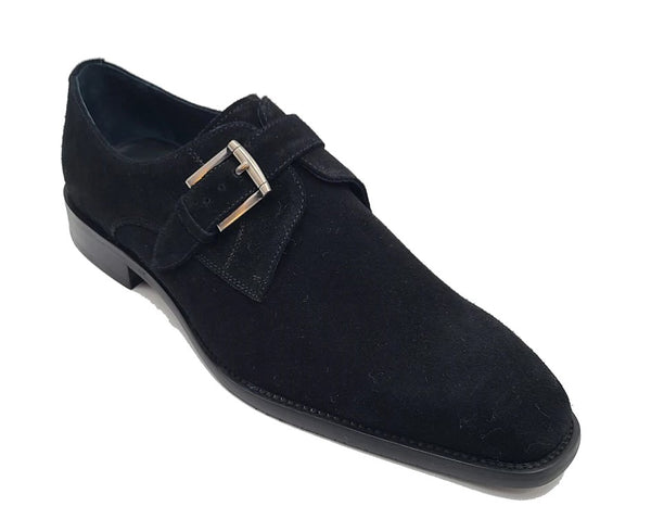Carrucci Suede Monkstrap - Black