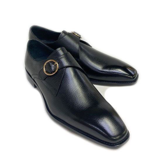 Maurice Deerskin Monkstrap - Black