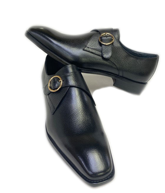 Maurice Deerskin Monkstrap - Black