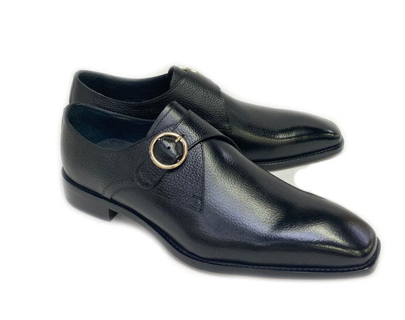 Maurice Deerskin Monkstrap - Black