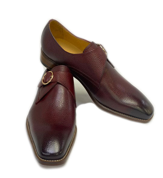 Maurice Deerskin Monkstrap - Burgundy