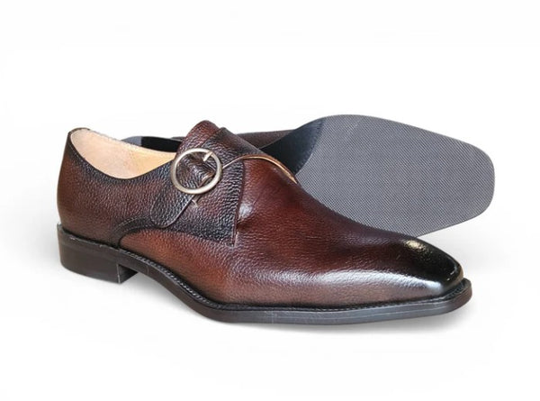 Maurice Deerskin Monkstrap - Chestnut