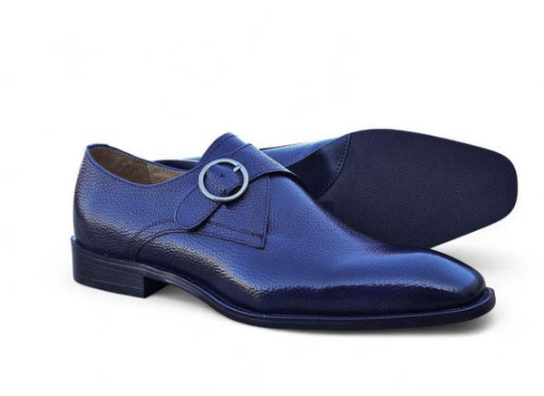 Maurice Deerskin Monkstrap - Navy