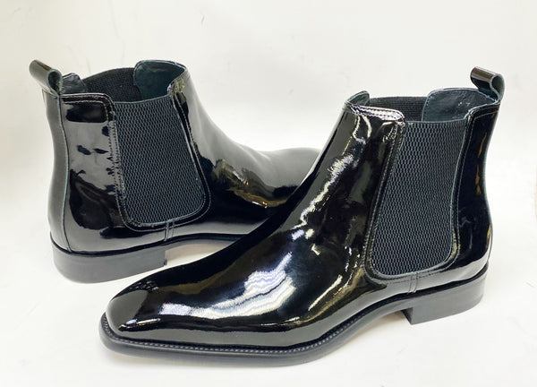 Maurice Patent Leather Chelsea Boot - Black