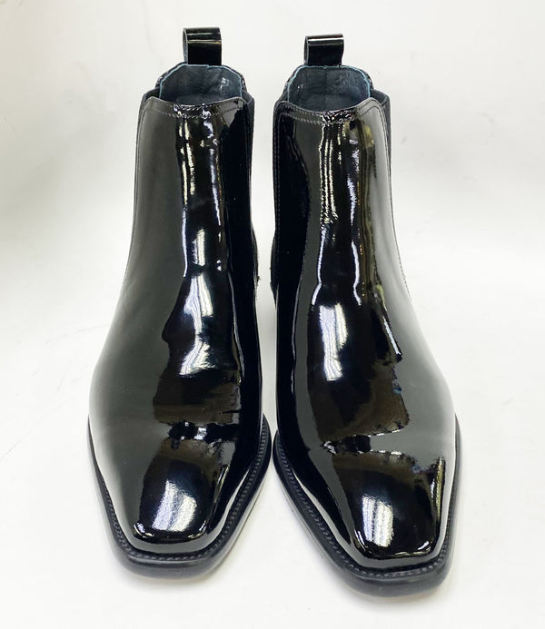 Maurice Patent Leather Chelsea Boot - Black