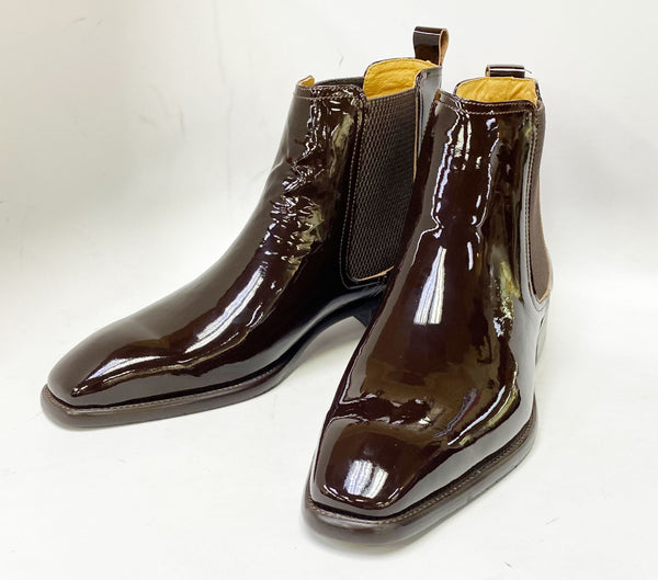 Maurice Patent Leather Chelsea Boot - Brown