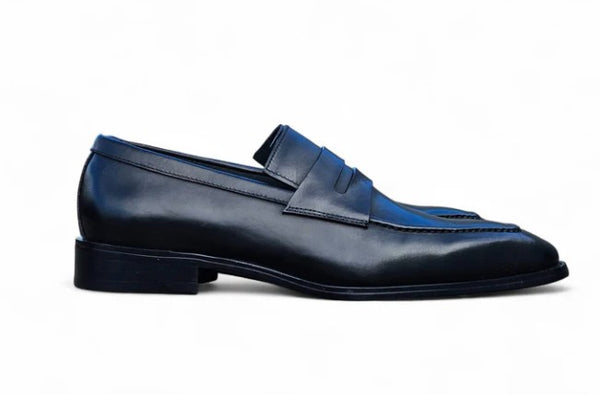 Carrucci Patina Calfskin Loafer - Black