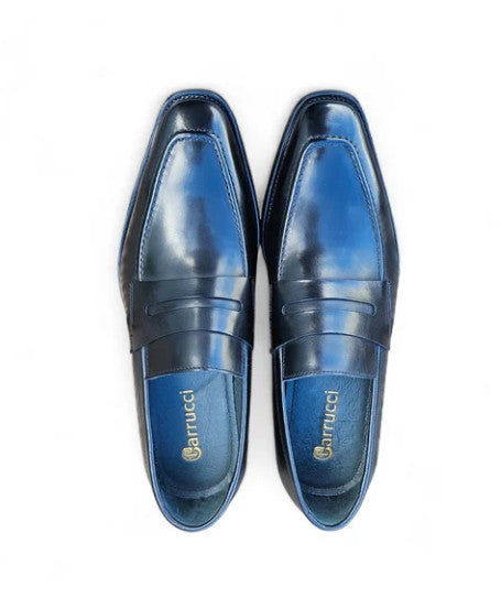 Carrucci Patina Calfskin Loafer - Black