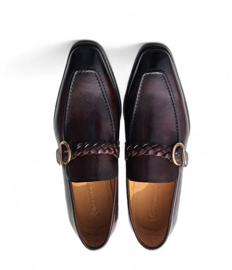 Carrucci Braided Leather Loafer - Brown