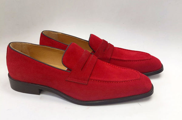 Maurice Suede Penny Loafer - Red