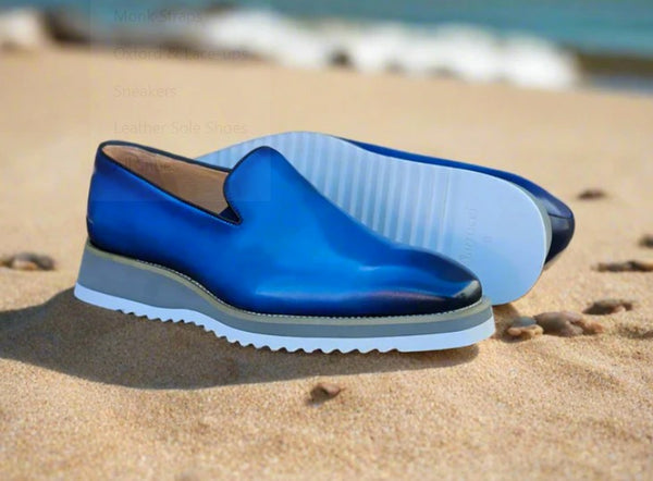 Maurice Calfskin Venetian Loafer - Ocean/Blue