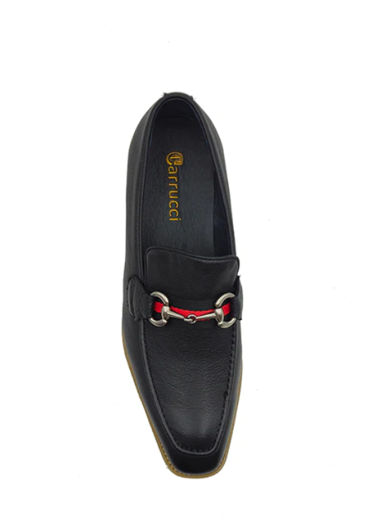 C&E Shoes Calfskin Horsebit Loafer - Black