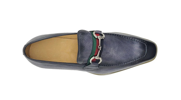 C&E Shoes Calfskin Horsebit Loafer - Grey