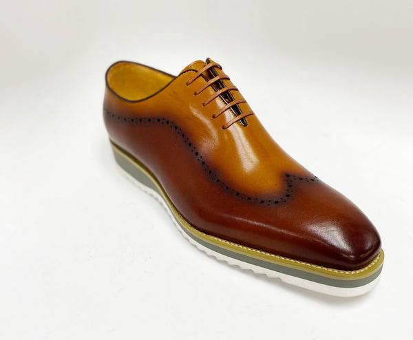Maurice Two-Tone Leather Oxford - Brown/Cognac