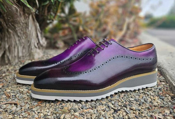 Maurice Two-Tone Leather Oxford - Purple