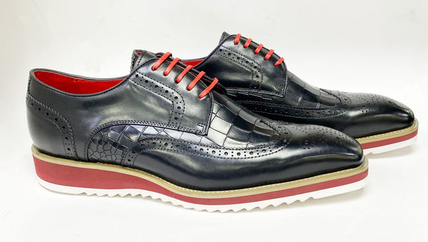 Maurice Calfskin Oxford - Black/Red