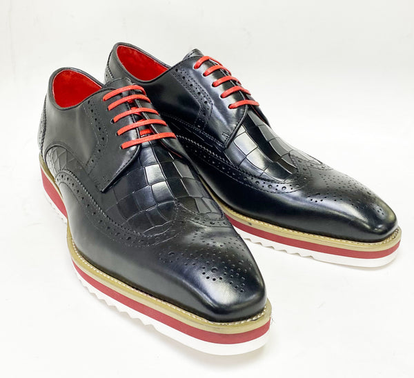Maurice Calfskin Oxford - Black/Red