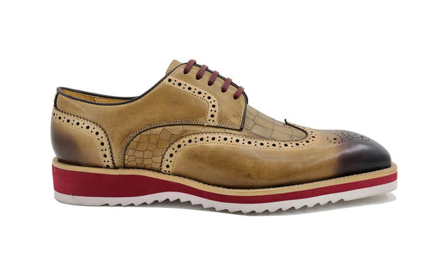 Maurice Calfskin Oxford - Camel/Red