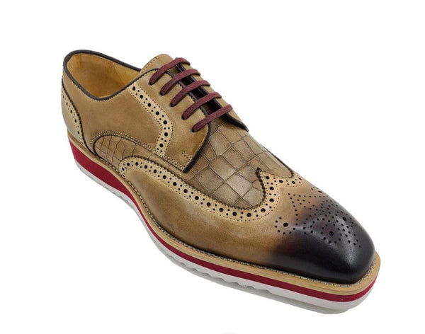 Maurice Calfskin Oxford - Camel/Red
