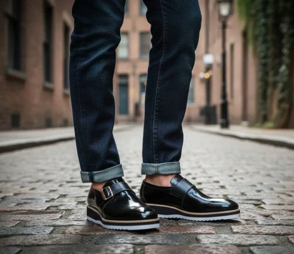 Maurice Patent Leather Monkstrap - Black