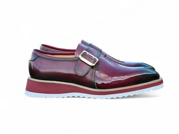 Maurice Patent Leather Monkstrap - Burgundy