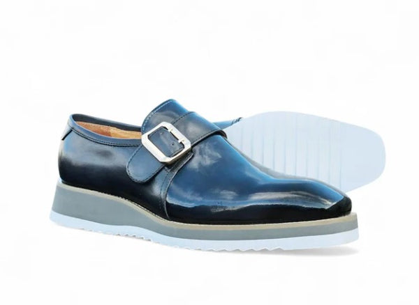 Maurice Patent Leather Monkstrap - Charcoal
