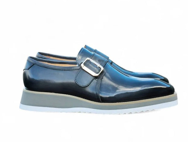 Maurice Patent Leather Monkstrap - Charcoal
