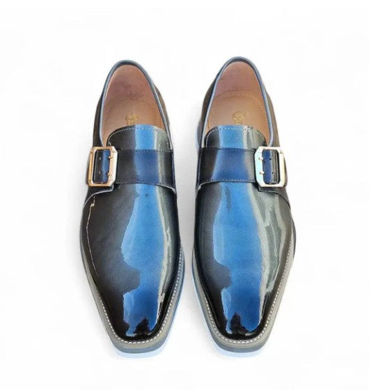 Maurice Patent Leather Monkstrap - Charcoal