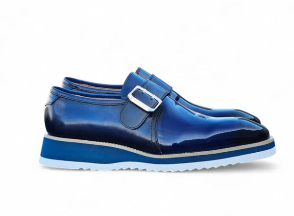 Maurice Patent Leather Monkstrap - Navy