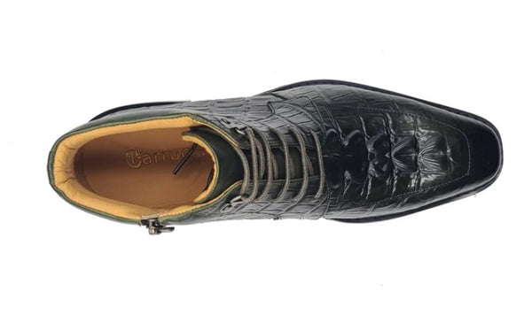 Carrucci Crocodile Calfskin Boot - Green