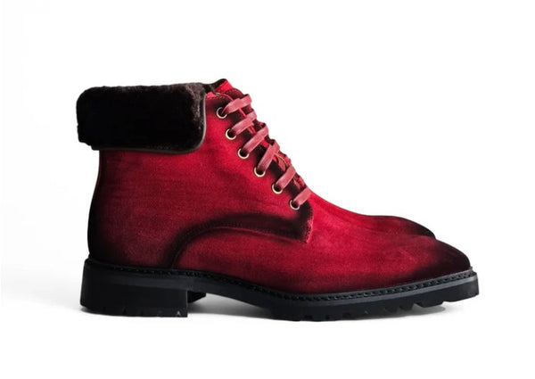 Carrucci Suede Boot - Red