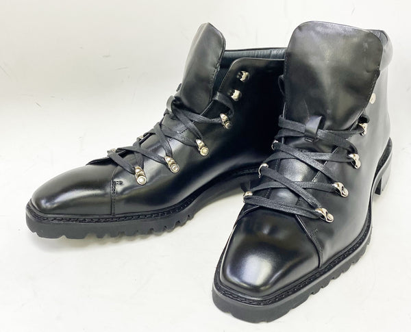 C&E Calfskin Lace-Up Boot - Black