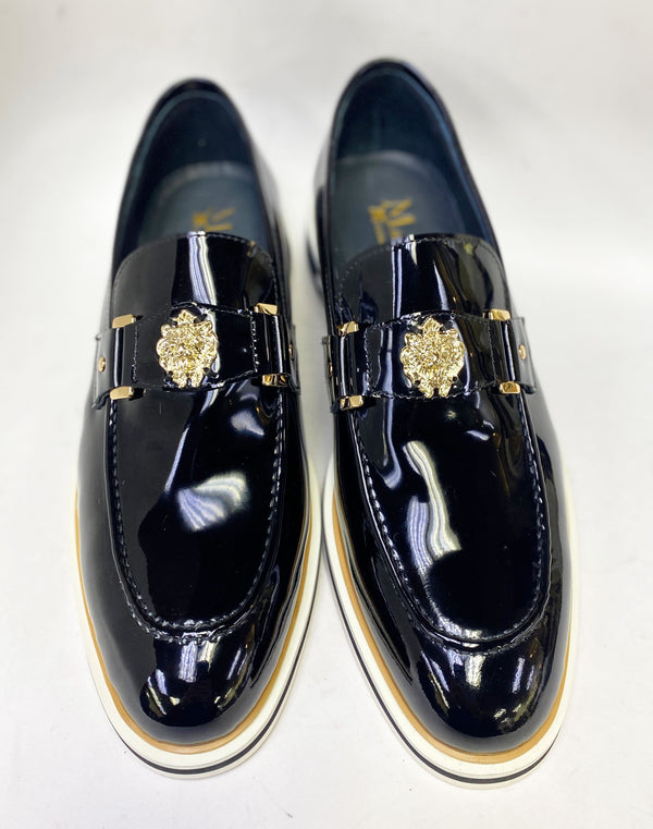 C&E Maurice Patent Ornament Loafer - Black