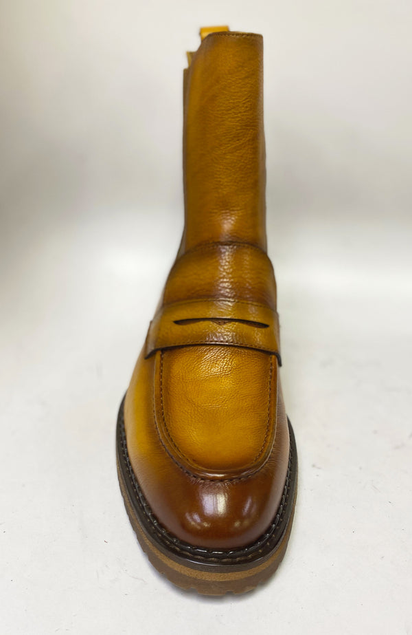 C&E Maurice Burnished Slip-on Boot - Cognac