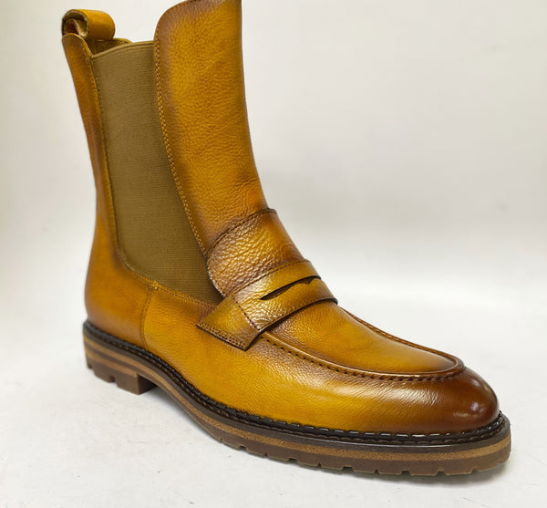 C&E Maurice Burnished Slip-on Boot - Cognac