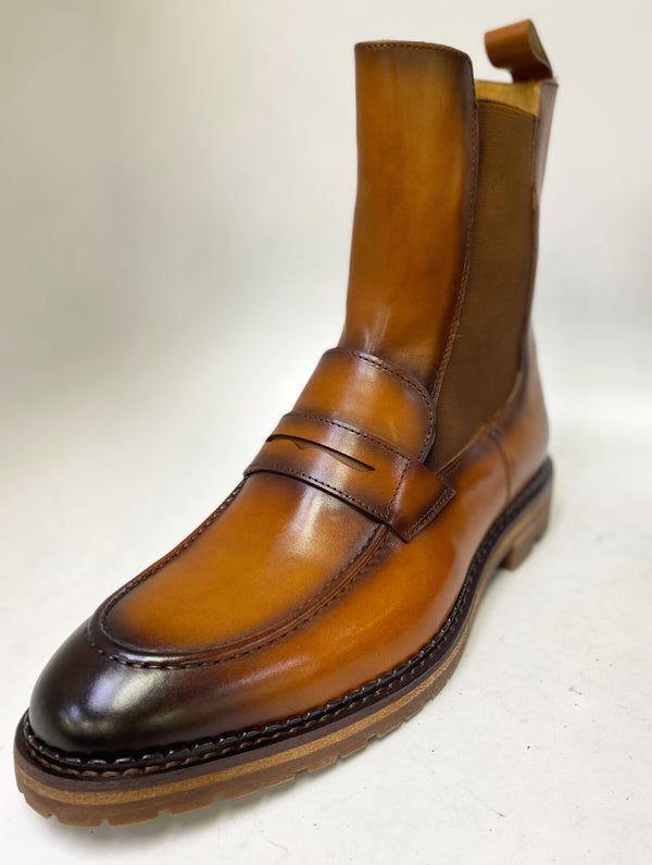 C&E Maurice Burnished Slip-on Boot - Whiskey