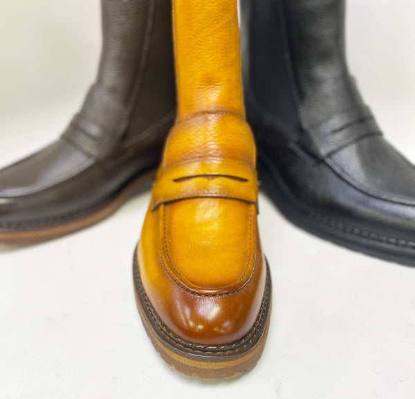 C&E Maurice Burnished Slip-on Boot - Cognac