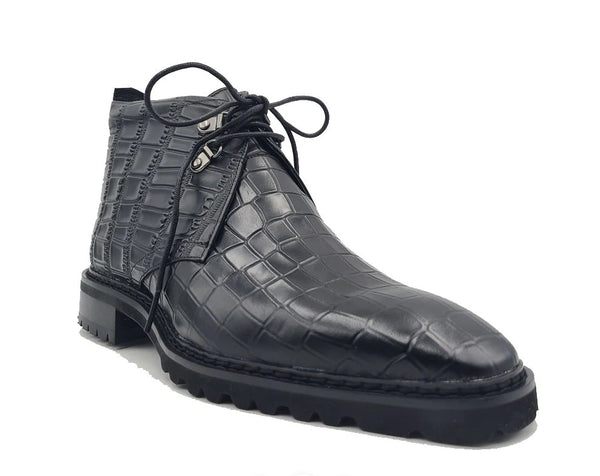 Carrucci Calfskin Boot - Black