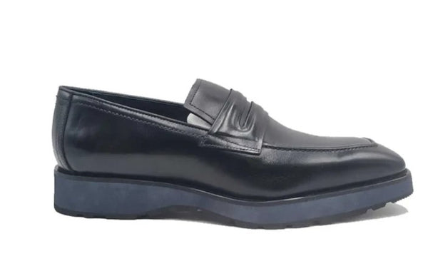 Carrucci Leather Penny Loafer - Black