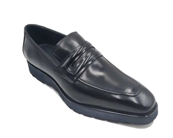 Carrucci Leather Penny Loafer - Black