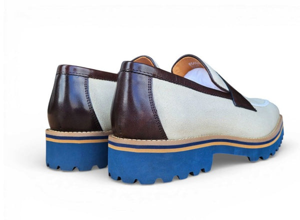 Carrucci Denim Penny Loafer - Bone