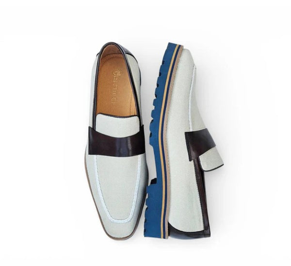 Carrucci Denim Penny Loafer - Bone