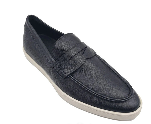 Carrucci Calfskin Penny Sneaker - Black