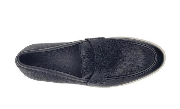 Carrucci Calfskin Penny Sneaker - Black