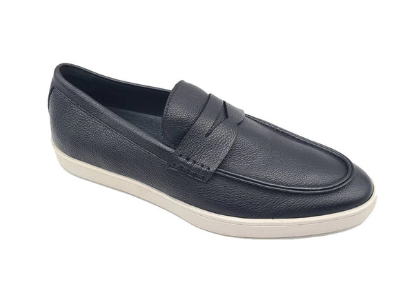 Carrucci Calfskin Penny Sneaker - Black