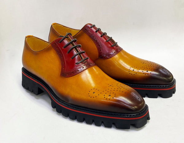 Maurice Calfskin Oxford - Cognac/Burgundy
