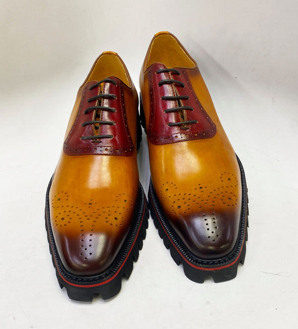 Maurice Calfskin Oxford - Cognac/Burgundy